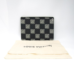 Louis Vuitton Damier Graphite Pochette Joule GM Christopher Nemes N61232 Men's Clutch Bag Damier Graphite