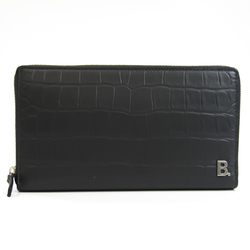 Balenciaga B Continental Wallet 601352 Unisex Leather Long Wallet (bi-fold) Gray