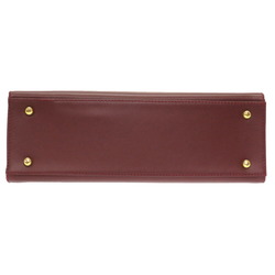 Cartier must line leather bordeaux handbag red