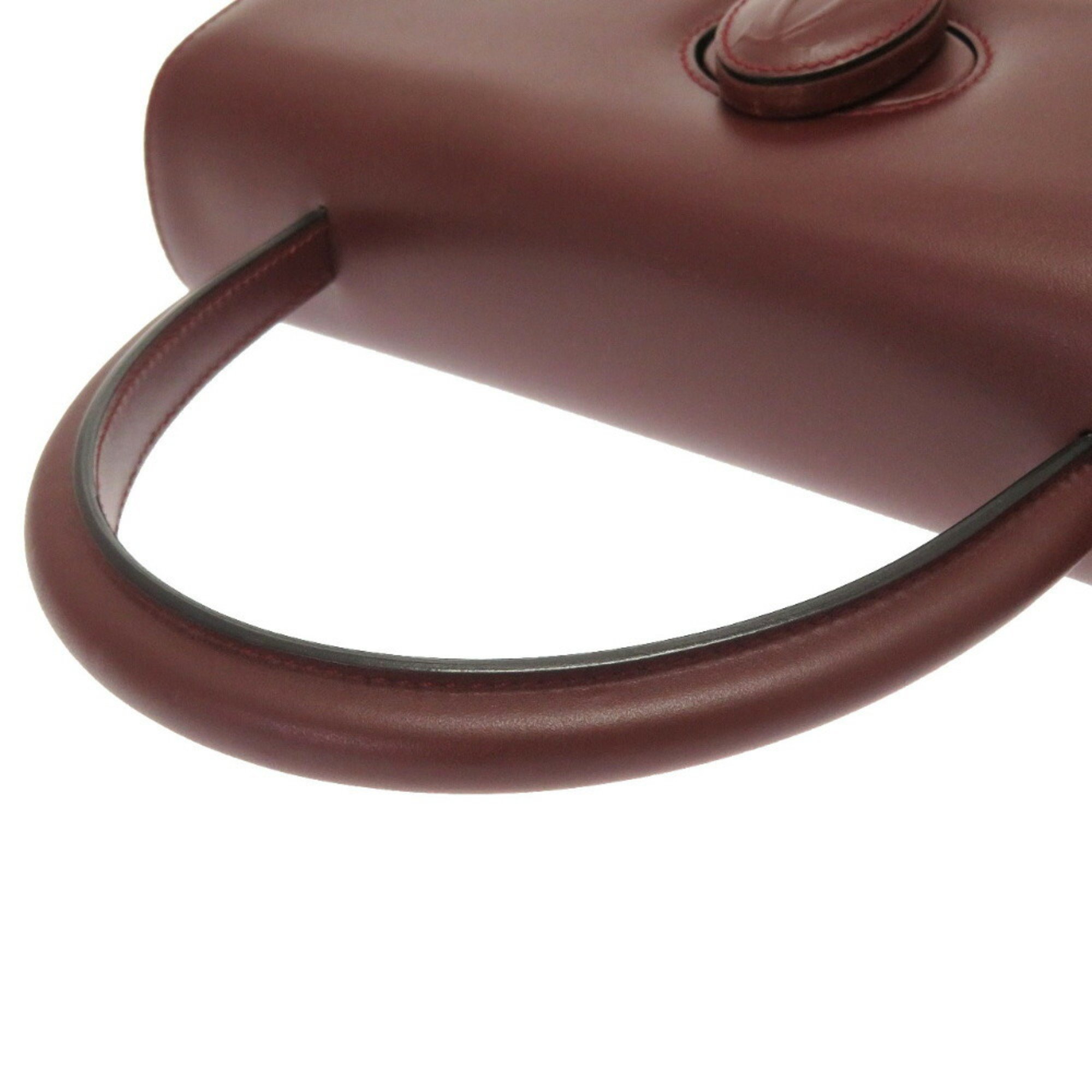 Cartier must line leather bordeaux handbag red