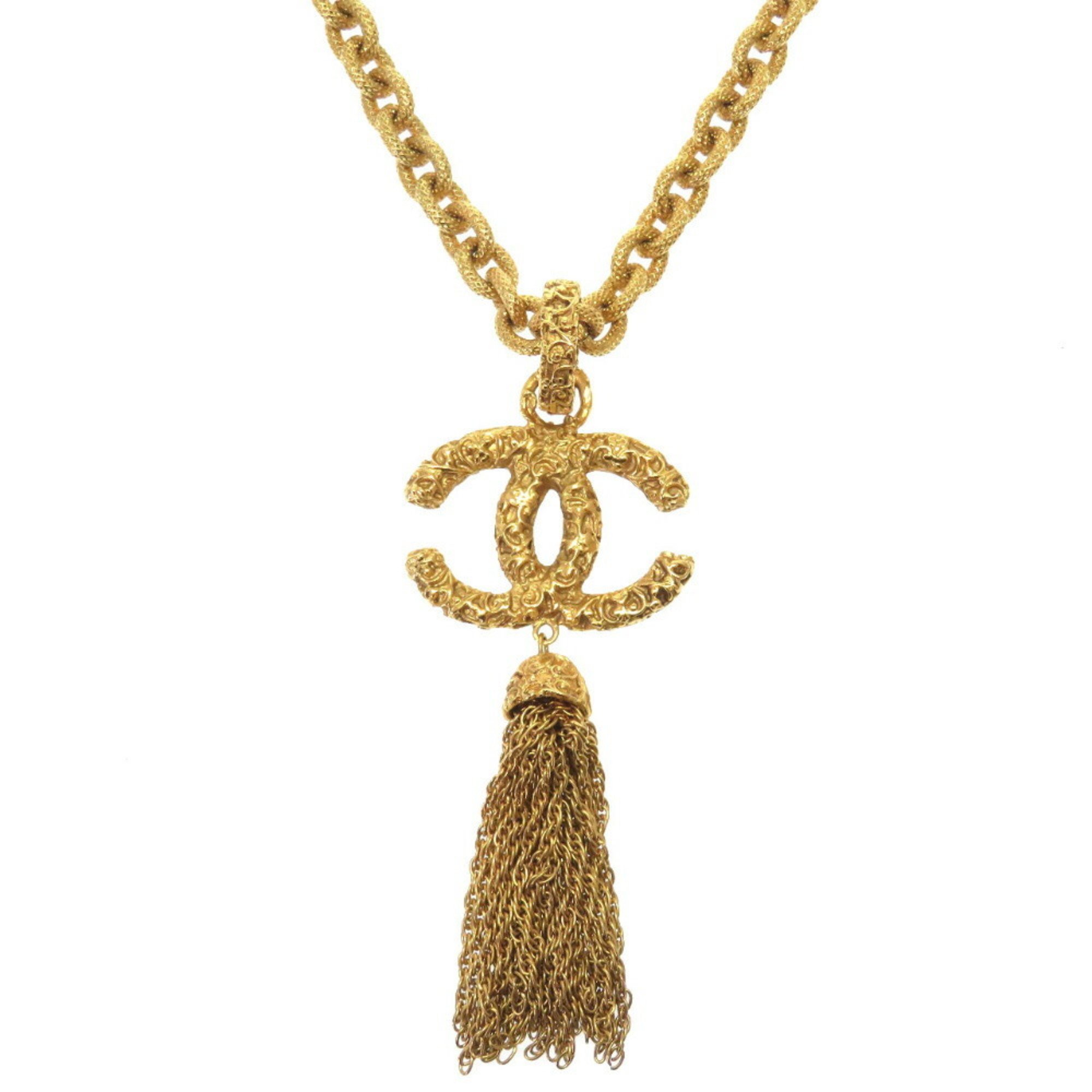 Chanel Lava Cocomark 93A Gold Chain Necklace