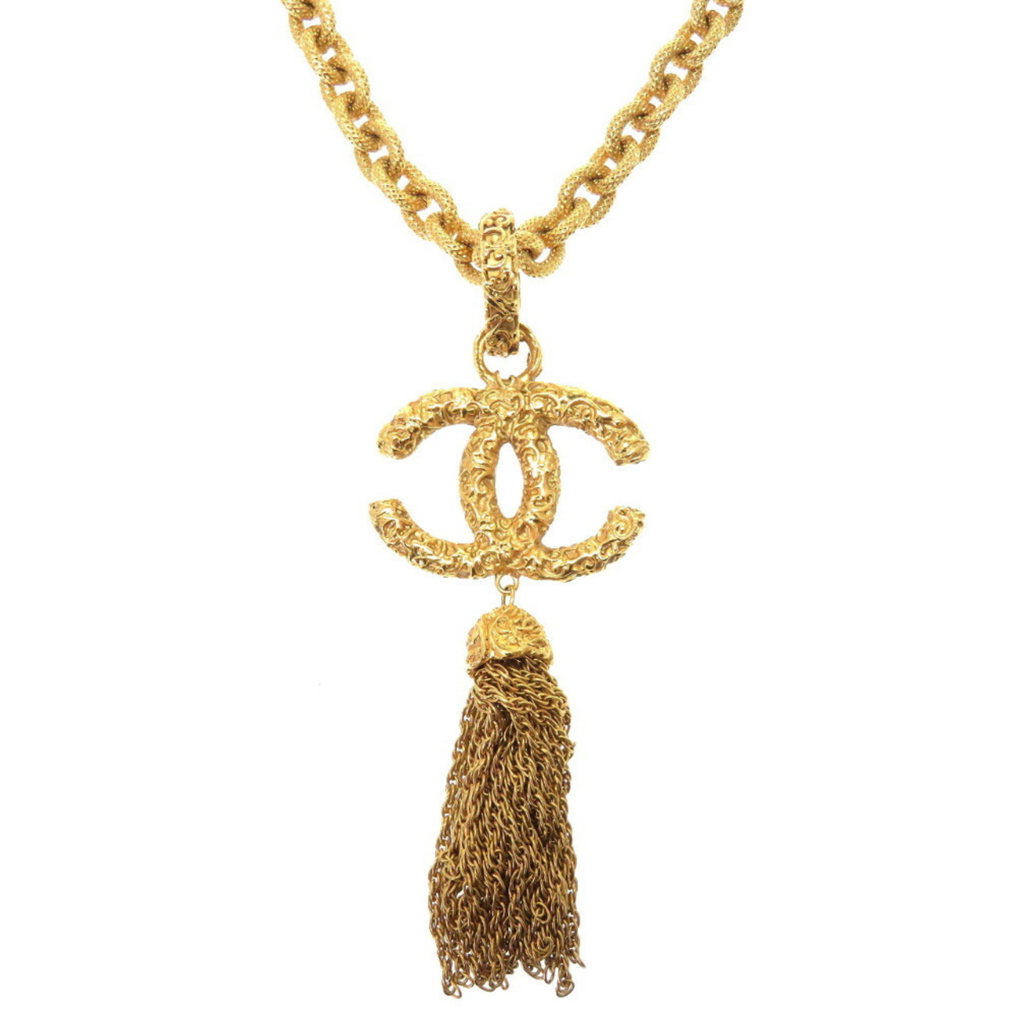 Chanel Lava Cocomark 93A Gold Chain Necklace
