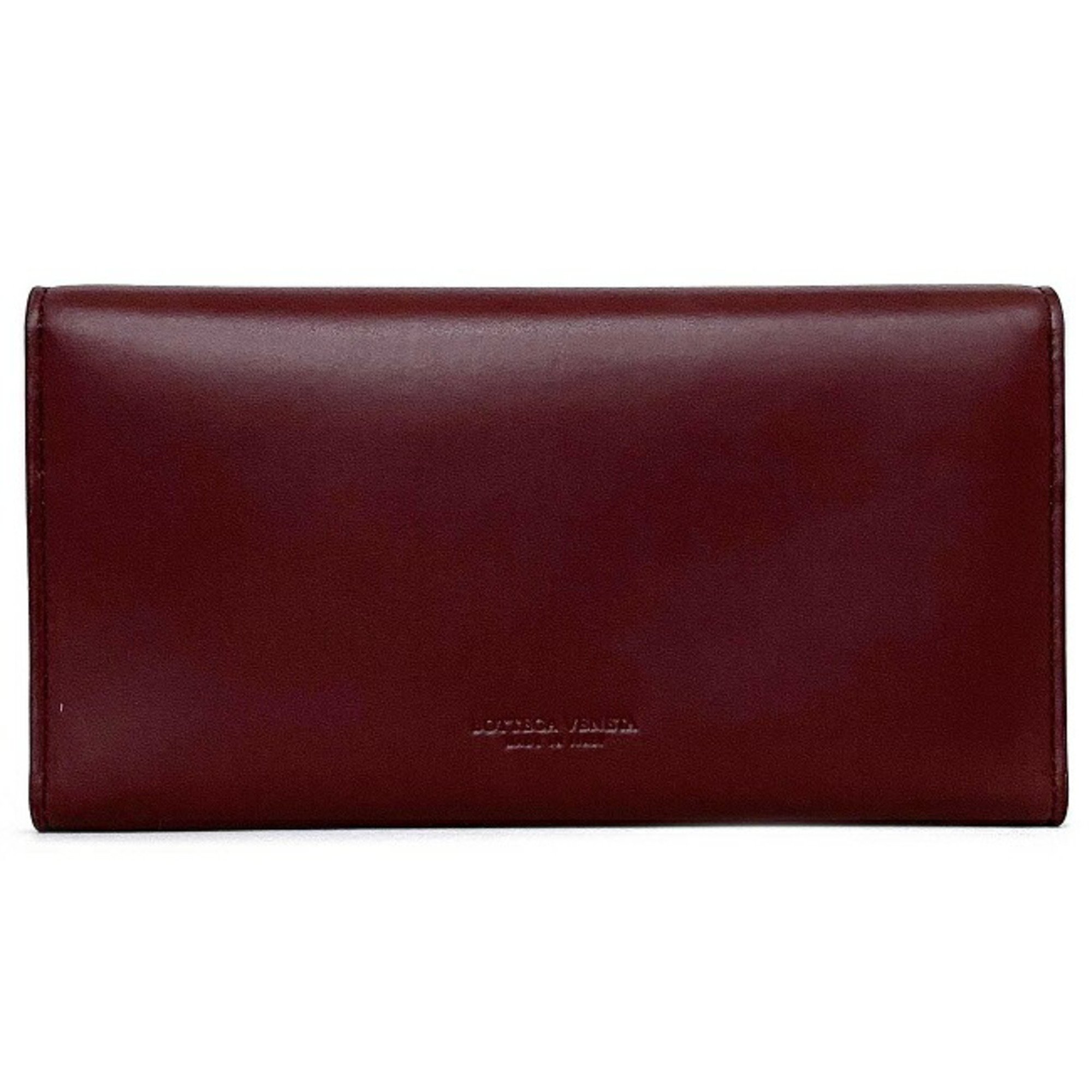 Bottega Veneta Trifold Long Wallet Bordeaux Gold 578751 VMAU1 6206 Leather Calfskin BOTTEGA VENETA Flap Women's