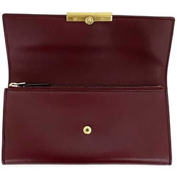 Bottega Veneta Trifold Long Wallet Bordeaux Gold 578751 VMAU1 6206 Leather Calfskin BOTTEGA VENETA Flap Women's