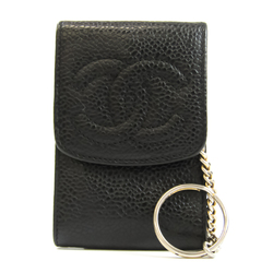 Chanel Cigarette Case Caviar Leather,Leather Black