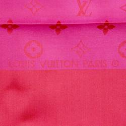 LOUIS VUITTON/Louis Vuitton silk scarf monogram pink 100%