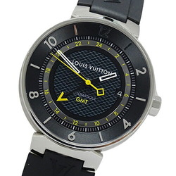 Louis Vuitton LOUIS VUITTON Watch Men's Tambour Moon GMT Date Automatic Winding AT Stainless SS Rubber Q8D30 Back Skelton