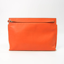 Loewe Anagram Men,Women Leather Clutch Bag Orange
