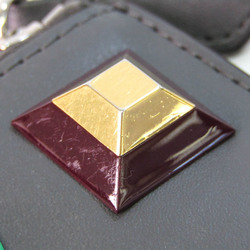 Fendi 8AP151SRO Women's Leather Coin Purse/coin Case Gray