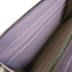 Bottega Veneta Intrecciato Women's Leather Long Wallet (bi-fold) Light Purple