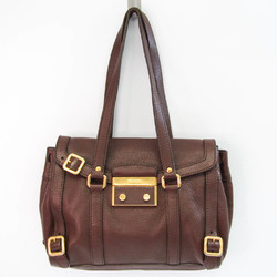 Prada Women's Leather Shoulder Bag Brown