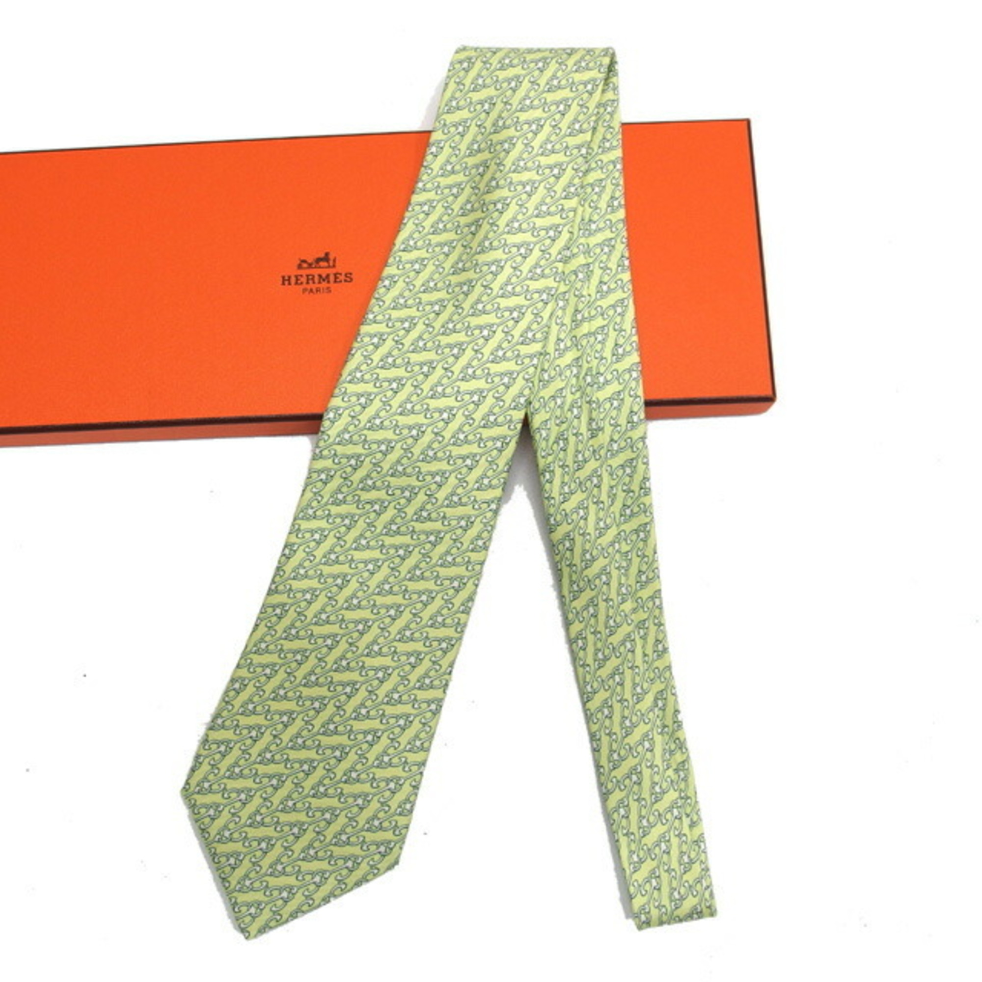 Hermes Poseidon silk tie anchor chain