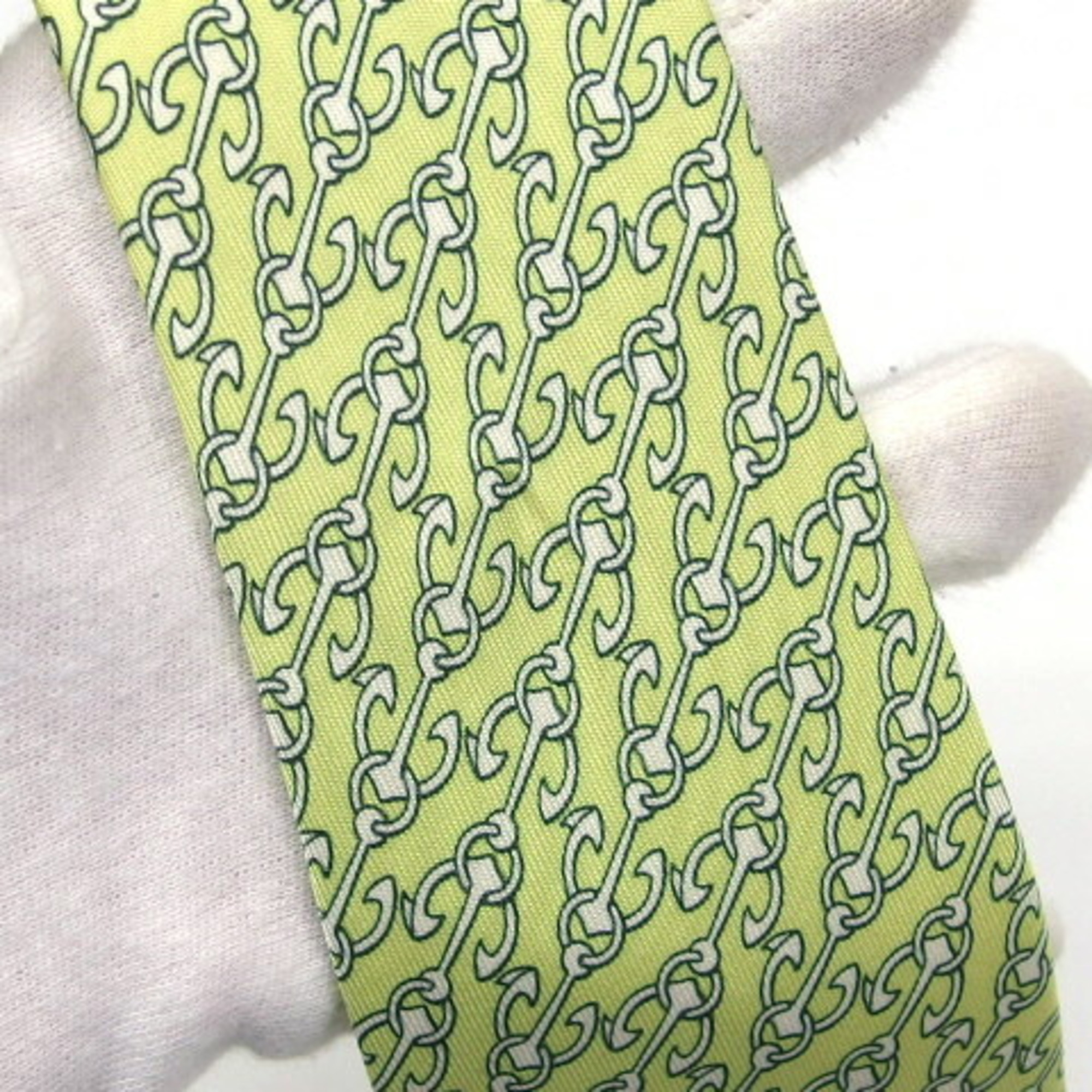 Hermes Poseidon silk tie anchor chain