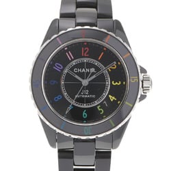CHANEL Chanel J12 electro H7122 men's black ceramic wristwatch self-winding dial