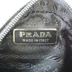 Prada Saffiano Triangle Men,Women Leather Coin Purse/coin Case Black