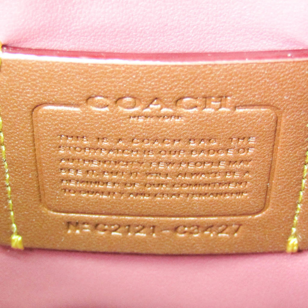 Coach Kia Circle C3427 Men,Women Leather Shoulder Bag Black,Pink