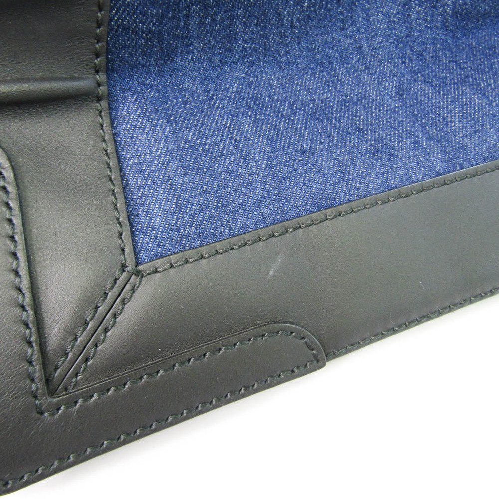 Balenciaga NAVY CABAS S 339933 Men,Women Denim,Leather Handbag Black,Blue