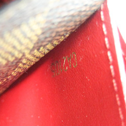 Louis Vuitton Damier Portofeuil Emily N63544 Women's Damier Canvas Long Wallet (bi-fold) Ebene,Rouge