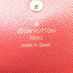 Louis Vuitton Damier Portofeuil Emily N63544 Women's Damier Canvas Long Wallet (bi-fold) Ebene,Rouge