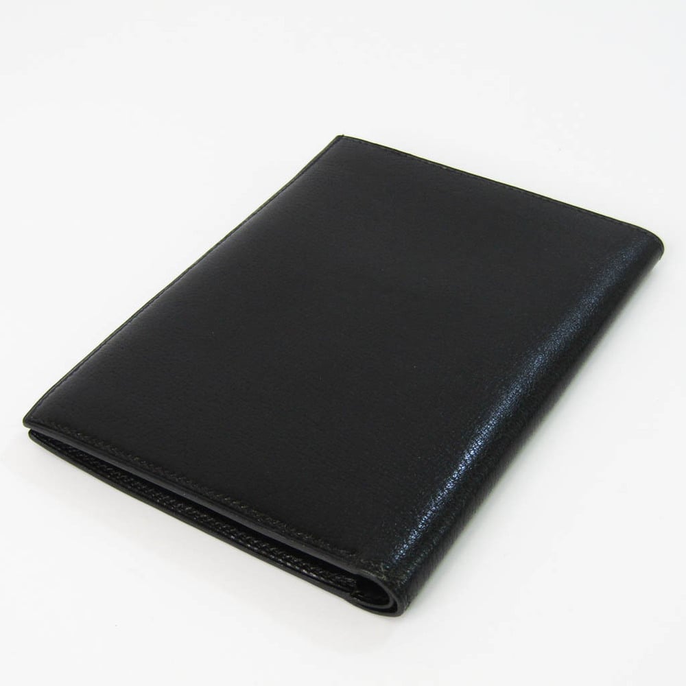 Hermes Box Calf Leather Passport Cover Black