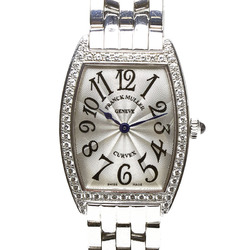 Franck Muller Tonneau Curvex Diamond Bezel Watch 1752 DP Quartz Silver Dial Stainless Steel Ladies FRANCK MULLER