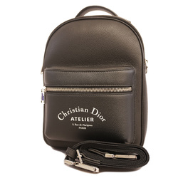 Auth Christian Dior Shoulder Bag Atelier Women's Leather Shoulder Bag Black