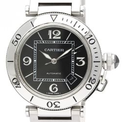 Polished CARTIER Pasha Seatimer Steel Automatic Mens Watch W31077M7 BF547413