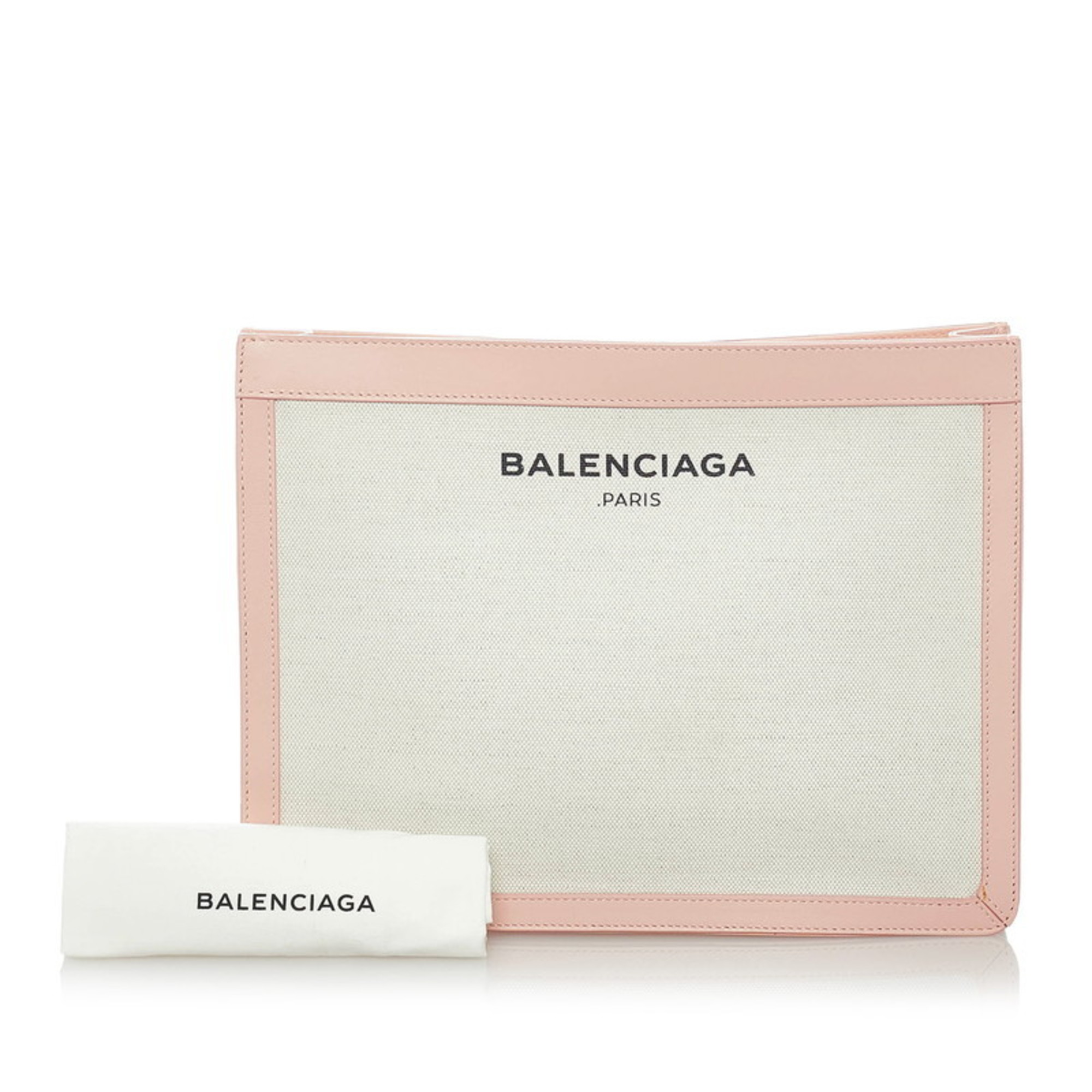 Balenciaga canvas clutch bag second 410119 ivory leather ladies BALENCIAGA