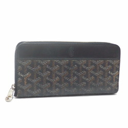 Goyard Round Long Wallet Ladies Brown PVC Leather APMZIP-GM-01 Herringbone