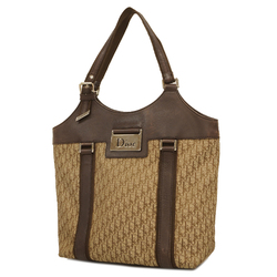 Auth Christian Dior Hand Bag Women's Leather,Canvas Handbag Beige,Brown