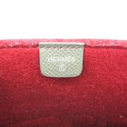 Hermes Petit H Women,Girls Epsom Leather,Felt Tote Bag Etoupe Gray,Red Color