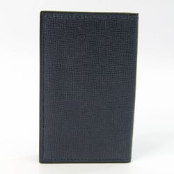 Valextra V8l03 Leather Business Card Case Black,Navy