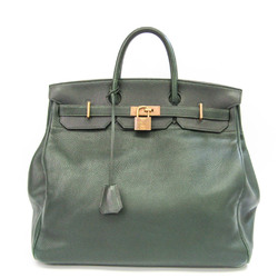 Hermes Haute A Courroies 45 Women,Men Taurillon Clemence Leather Handbag Dark Green