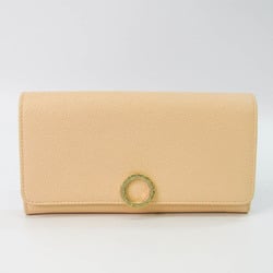 Bvlgari Bvlgari Bvlgari 290477 Women's Leather Long Wallet (bi-fold) Cream