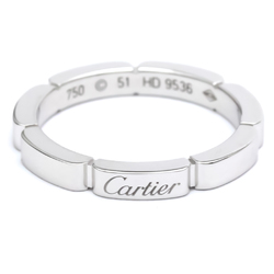 Polished CARTIER Maillon Panthere #54 6 3/4 18K White Gold Ring BF551386