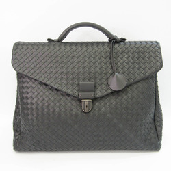 Bottega Veneta Intrecciato 113095 Men's Leather Briefcase Dark Gray