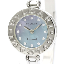Polished BVLGARI B-Zero1 Blue MOP Dial Steel Quartz Watch BZ22S BF550728