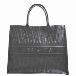 Christian Dior Trotter Leather Embossed Book Tote Bag Black