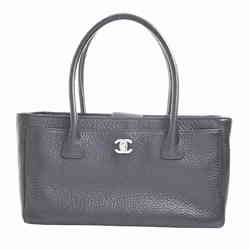 CHANEL Chanel Leather Coco Mark Tote Bag Black