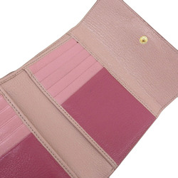 Miu MIUMIU L-shaped zipper tri-fold wallet pink 5ML014