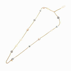 CHANEL Chanel here mark aurora stone long chain necklace gold metal