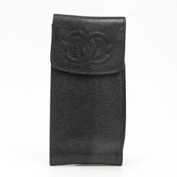 Chanel Caviar Leather Pen Case (Black) coco mark