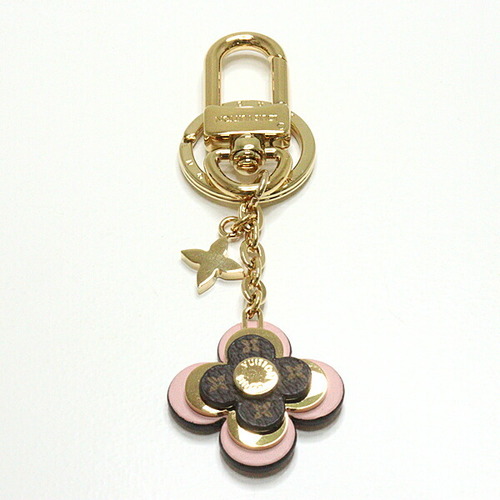 Louis Vuitton Key Ring Bag Charm Flower Motif Brown/Gold In A Gift