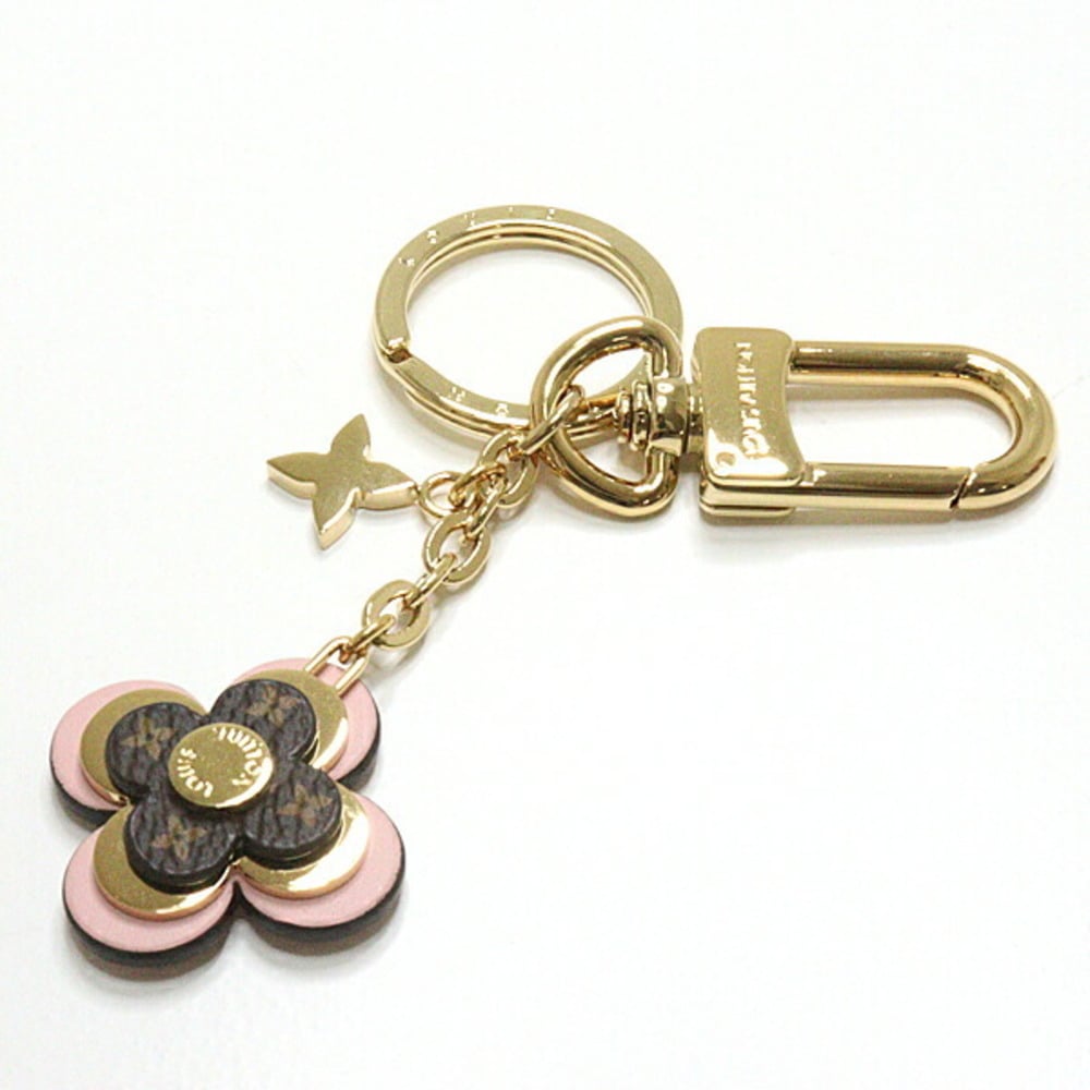 Louis Vuitton LOUIS VUITTON Porto Cle Blooming Flower BB Keychain Bag Charm  M63085 Pink/Brown/Epi Leather/Metal/Monogram Canvas