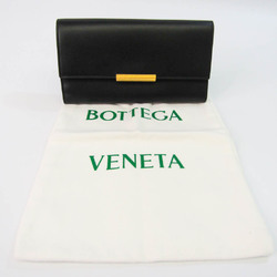 Bottega Veneta 578751 VMAU1 Women,Men Leather Long Wallet (tri-fold) Black