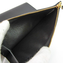 Bottega Veneta 578751 VMAU1 Women,Men Leather Long Wallet (tri-fold) Black