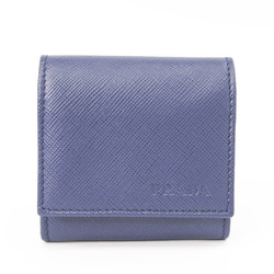 Prada Saffiano 2M1287 Men,Women Leather Coin Purse/coin Case Blue