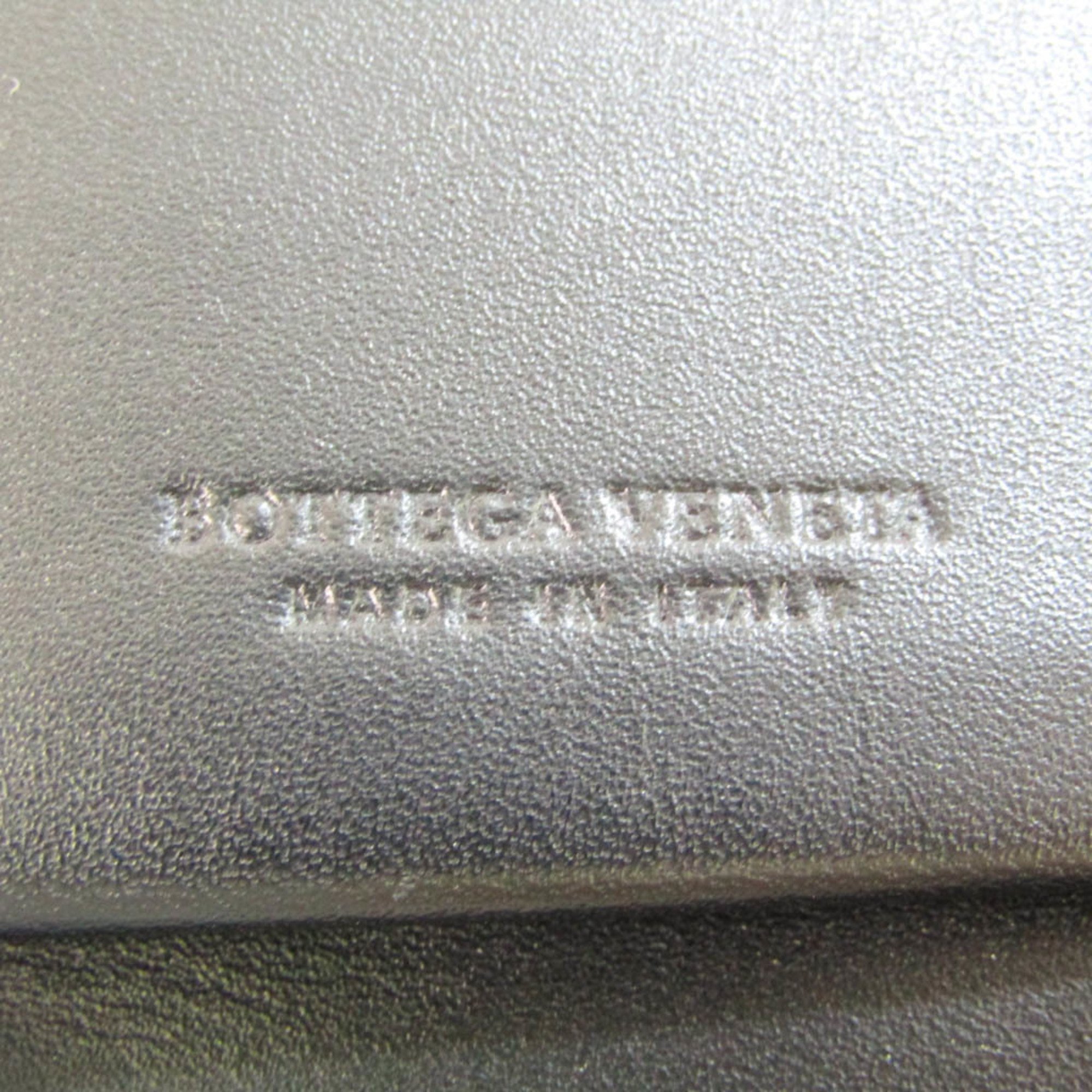 Bottega Veneta Intrecciato Men's Leather Long Wallet (bi-fold) Black