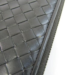 Bottega Veneta Intrecciato Men's Leather Long Wallet (bi-fold) Black