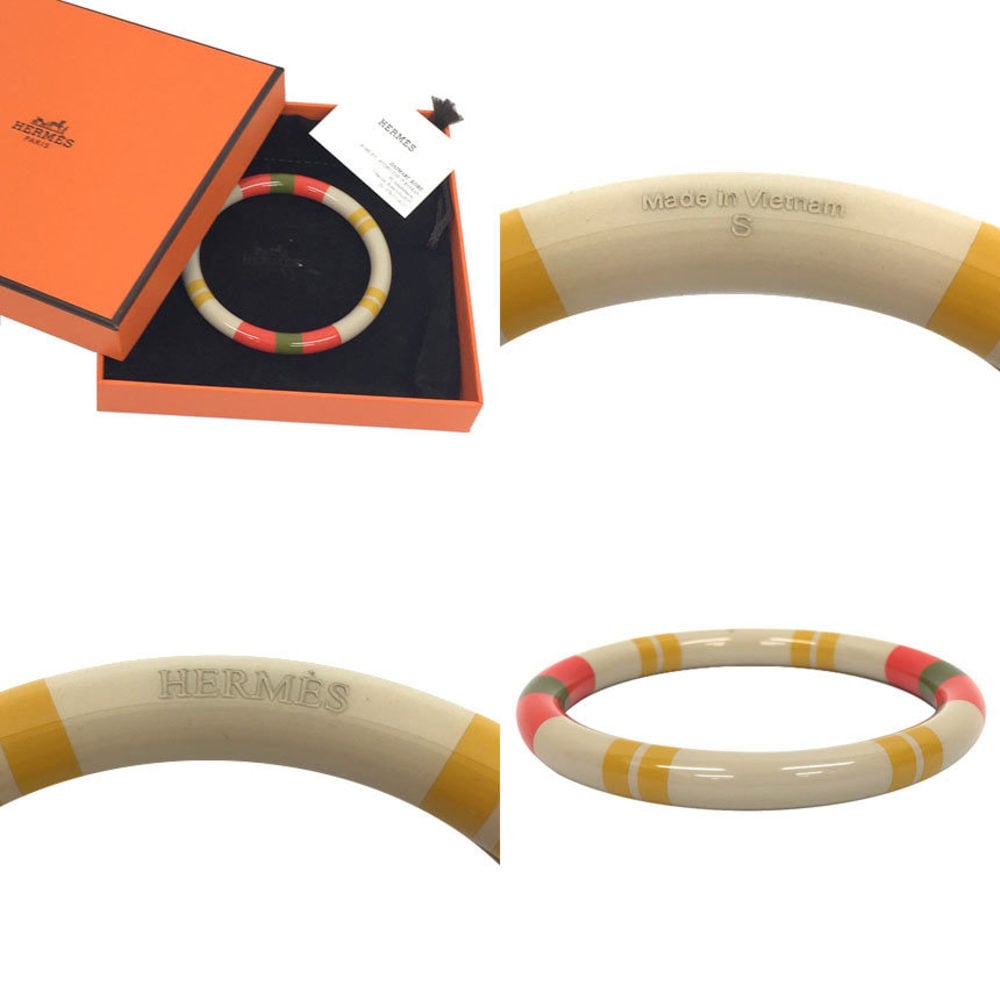 Hermes HERMES H Equipe PM Petit Modele S size bangle bracelet lacquer wood beige | eLADY Globazone
